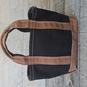 L.L. Bean Black and Brown Canvas Tote
